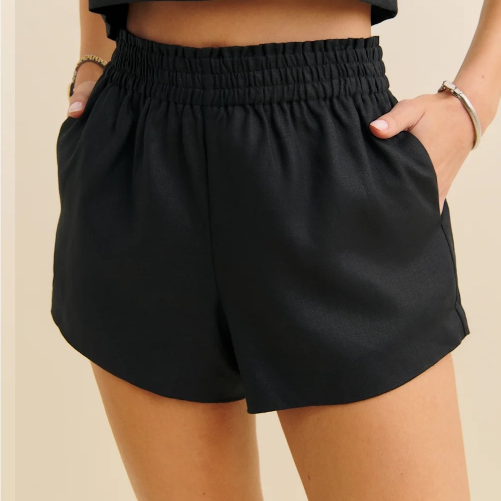 euc reformation mila linen shorts